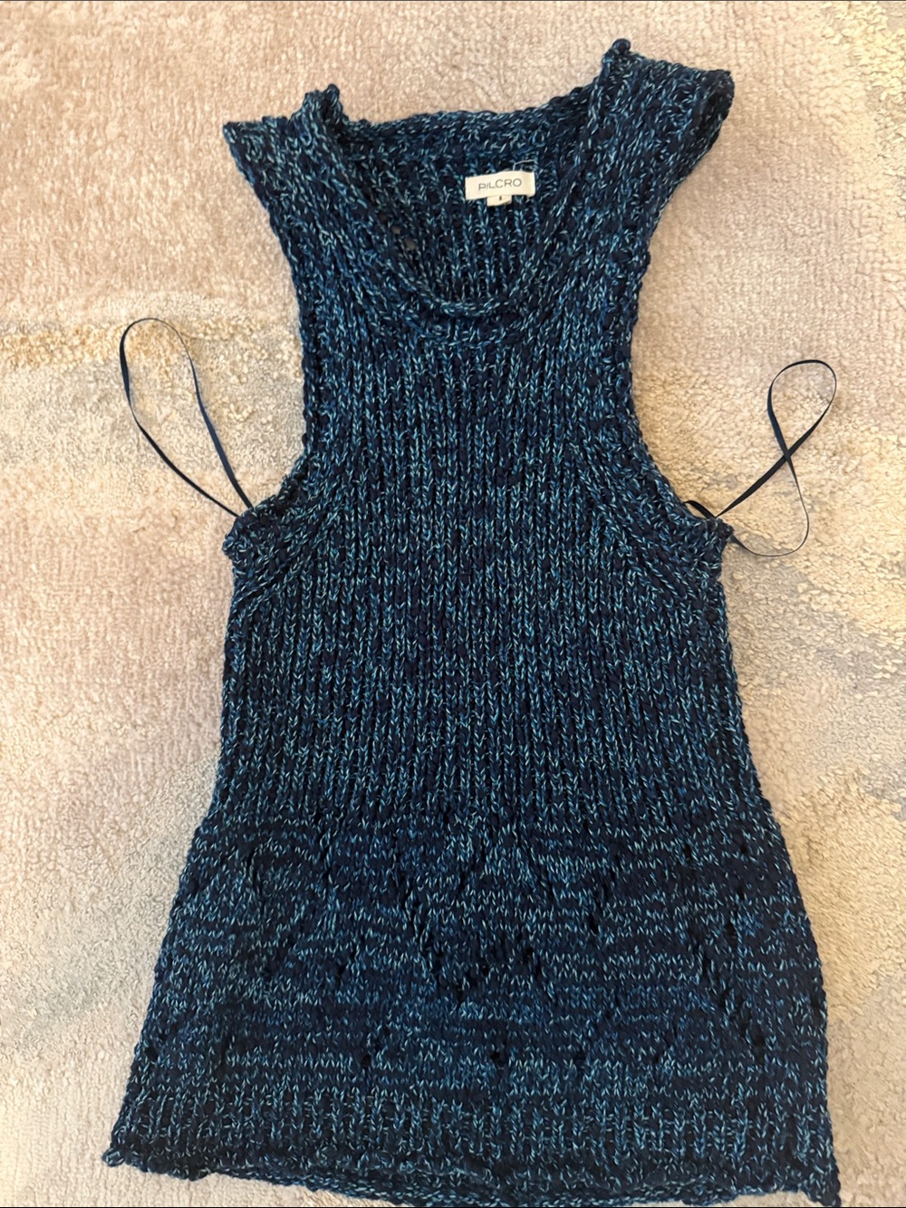 Pilcro Blue Knit Sleeveless Top